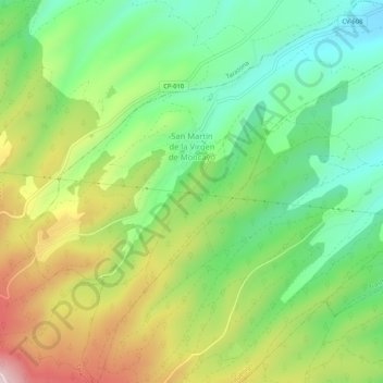 San Martín de la Virgen de Moncayo topographic map, elevation, terrain