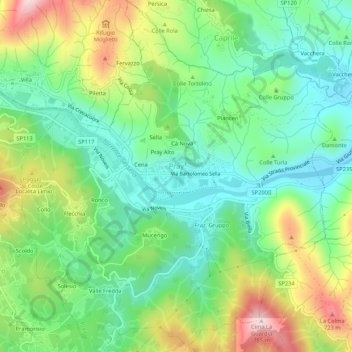 Pray topographic map, elevation, terrain