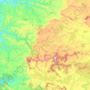 Trimbakeshwar Taluka topographic map, elevation, terrain