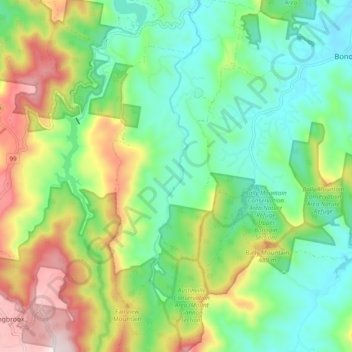 Austinville topographic map, elevation, terrain