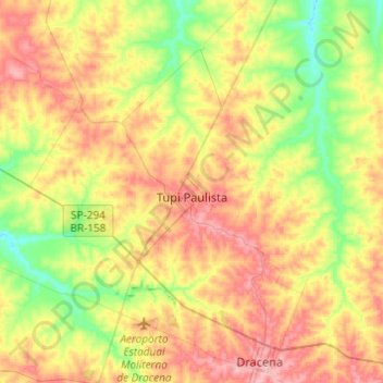 Tupi Paulista topographic map, elevation, terrain