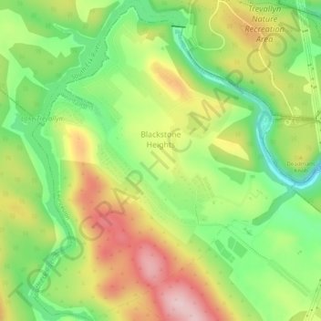 Blackstone Heights topographic map, elevation, terrain