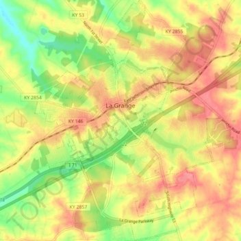 La Grange topographic map, elevation, terrain