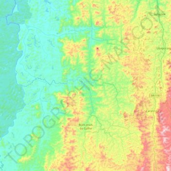 Bom Jesus do Galho topographic map, elevation, terrain