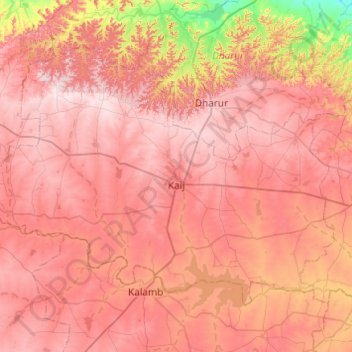 Kaij topographic map, elevation, terrain