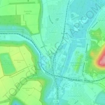 Gindorf topographic map, elevation, terrain