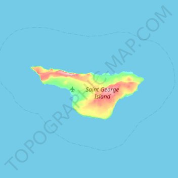 St George topographic map elevation - Thumbnail
