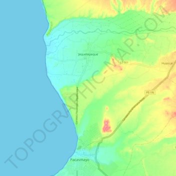 Jequetepeque topographic map, elevation, terrain
