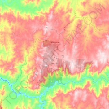 Hill End topographic map, elevation, terrain