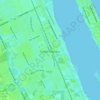 South Daytona topographic map, elevation, terrain