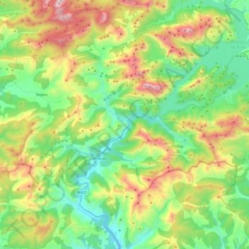 Crémenes topographic map, elevation, terrain