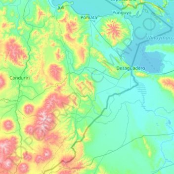 Province of Chucuito topographic map, elevation, terrain