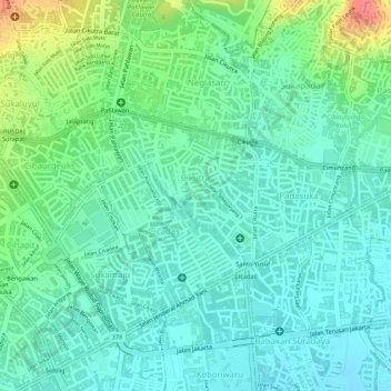 Cikutra topographic map, elevation, terrain