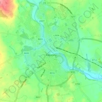 Kilkenny topographic map, elevation, terrain