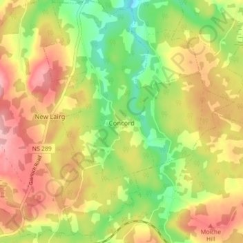 Concord topographic map, elevation, terrain
