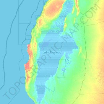 Lake Macleod topographic map, elevation, terrain