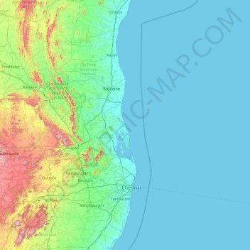 Buckingham Canal topographic map, elevation, terrain