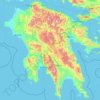 Peloponnesos topographic map, elevation, terrain