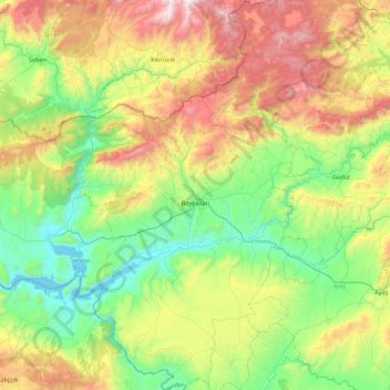 Beypazarı topographic map, elevation, terrain