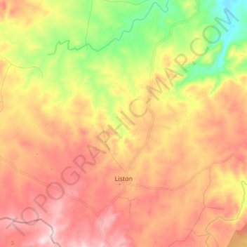 Liston topographic map, elevation, terrain