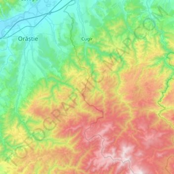 Cugir topographic map, elevation, terrain