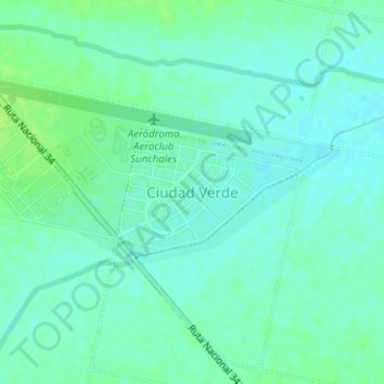 Ciudad Verde topographic map, elevation, terrain