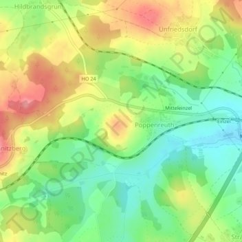 95213 topographic map, elevation, terrain