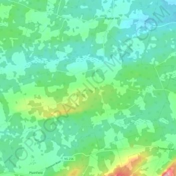 Meadowville topographic map, elevation, terrain