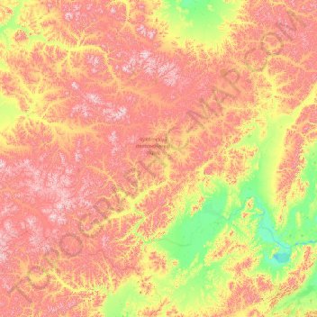 Chukotka Autonomous Okrug topographic map, elevation, terrain