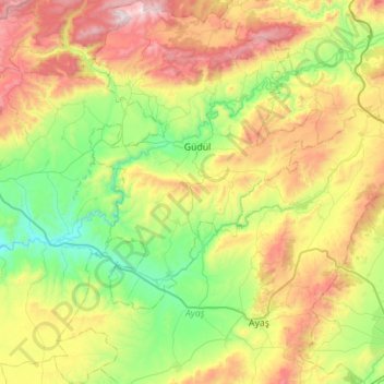 Ankara topographic map, elevation, terrain