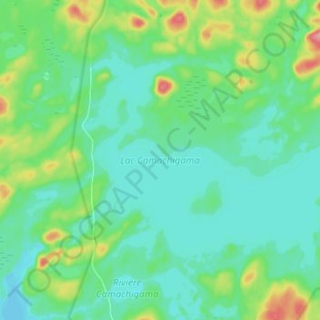 Lac Camachigama topographic map, elevation, terrain