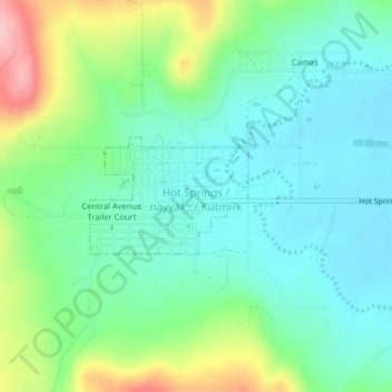 Hot Springs topographic map, elevation, terrain