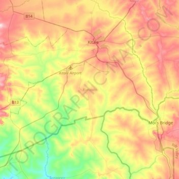 Kiminini topographic map, elevation, terrain