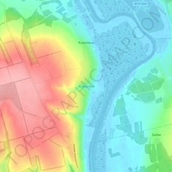 Kovalivka topographic map, elevation, terrain