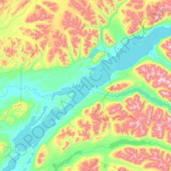 Lake Clark topographic map, elevation, terrain