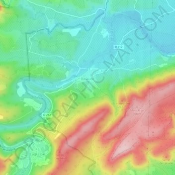 Ribaute topographic map, elevation, terrain