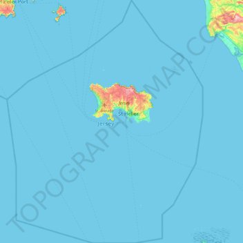 Jersey topographic map, elevation, terrain