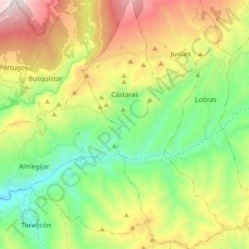 Cástaras topographic map, elevation, terrain
