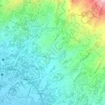 Cisurupan topographic map, elevation, terrain