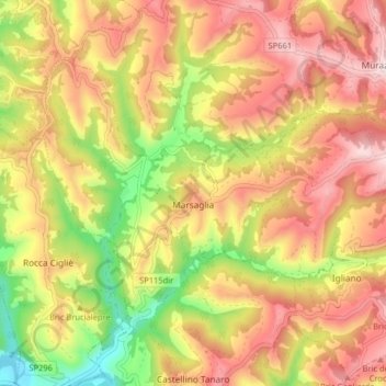 La Marsaille topographic map, elevation, terrain