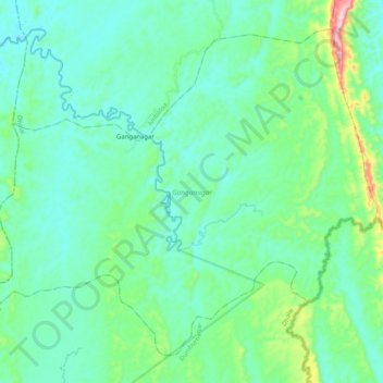 Ganganagar topographic map, elevation, terrain