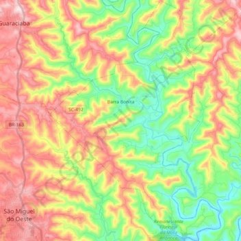 Barra Bonita topographic map, elevation, terrain