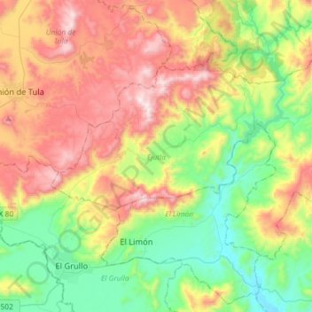 Ejutla topographic map, elevation, terrain