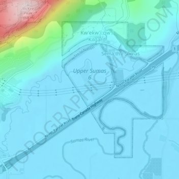 Sumas First Nation topographic map, elevation, terrain