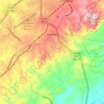 Baldwin topographic map, elevation, terrain