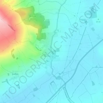 Ashton under Hill topographic map, elevation, terrain