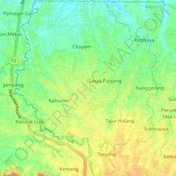 Tajurhalang topographic map, elevation, terrain