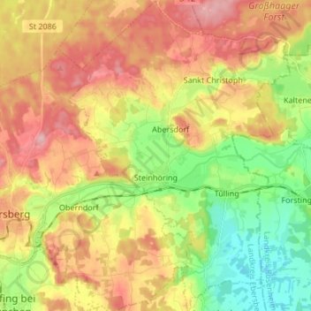 Steinhöring topographic map, elevation, terrain