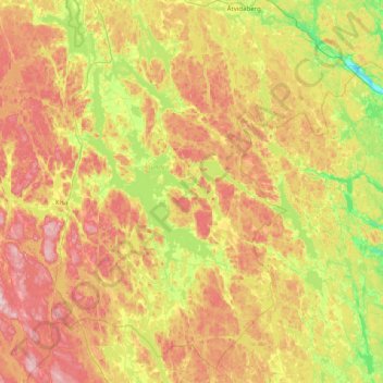 Kinda kommun topographic map, elevation, terrain