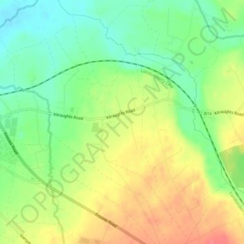 Dunaghy topographic map, elevation, terrain